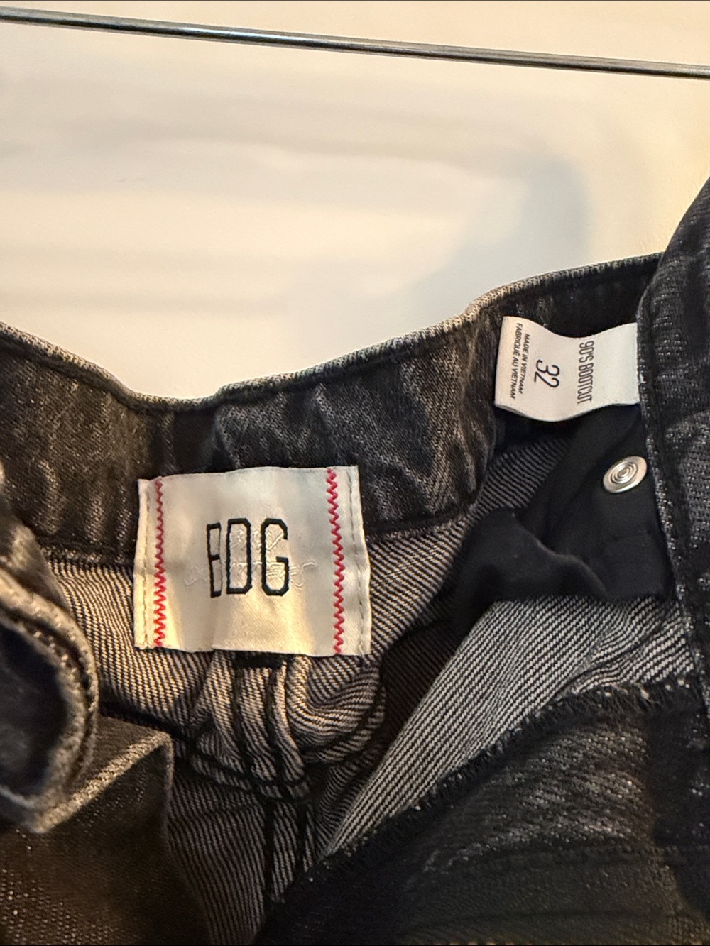 BDG Black Wide-Leg Jeans with White Floral Art & Studs - Picture 2 of 2